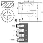 Piston and rings  Ø 98mm - STD