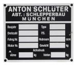 Commission plate Schlüter