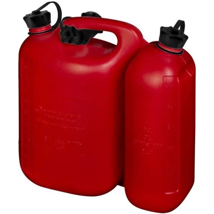 Dubbele jerrycan rood 5,5 Liter + 3 Liter