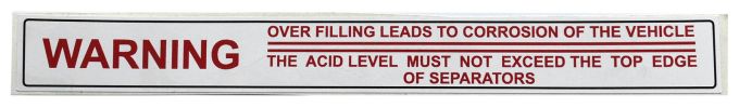 Decal- Battery Overfill Warning