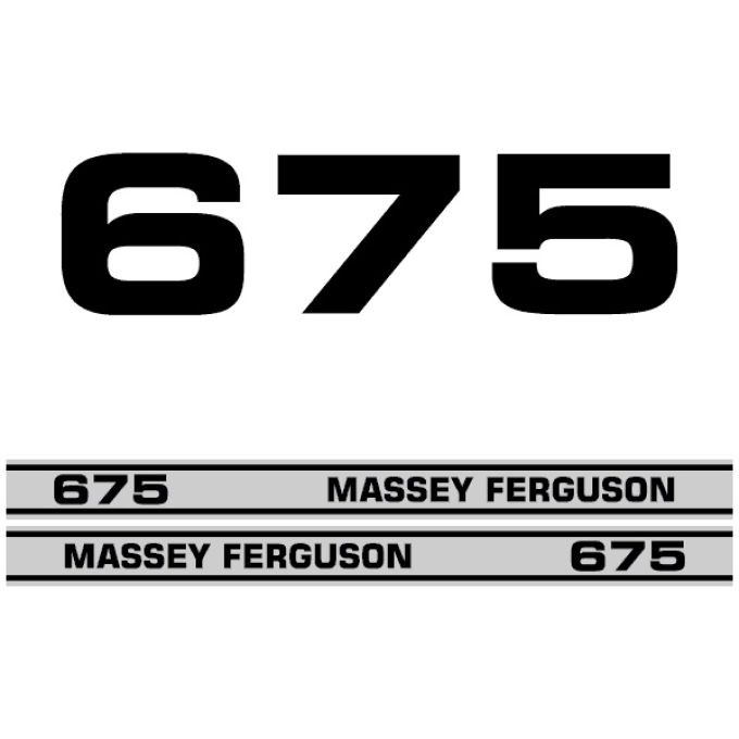 Kit autocollants latéraux Massey Ferguson 675