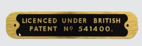 Typeplaatje 20 D - Patent Plate