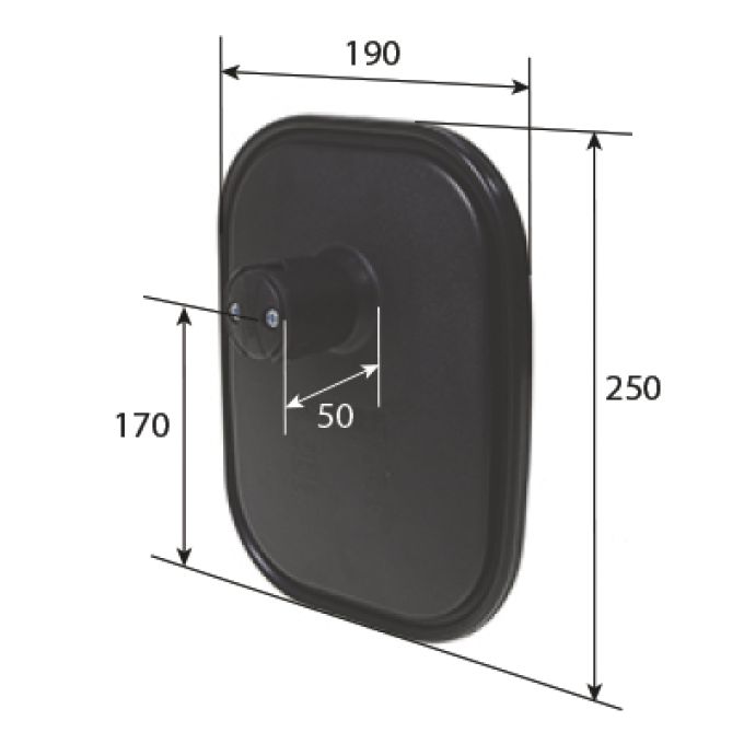 Spiegel 250X190mm Ø12mm