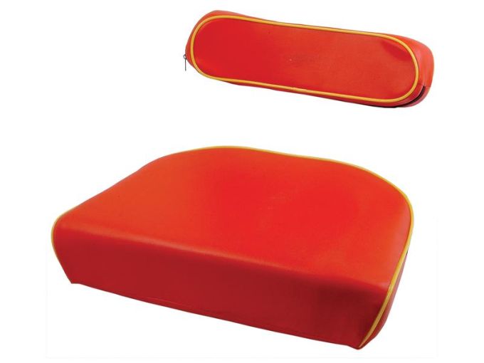 Kussenset rood met gele bies