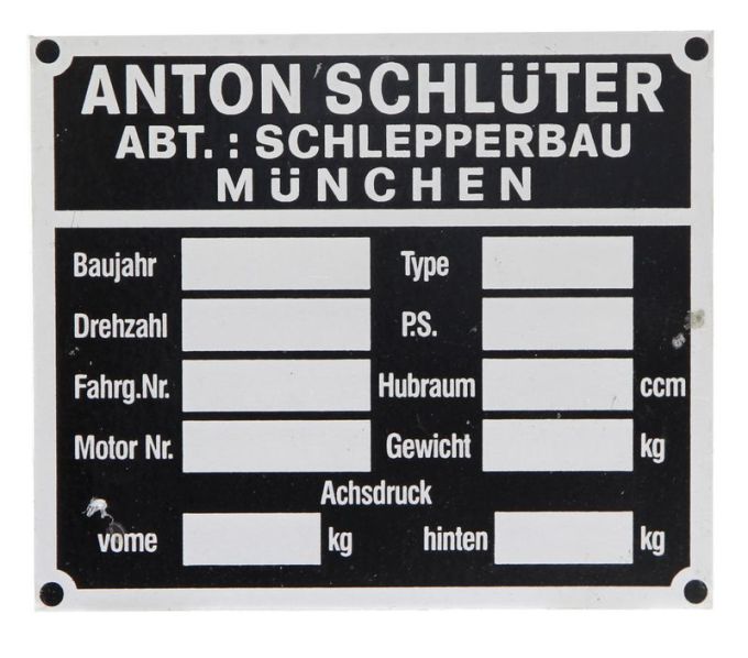 Typeplaatje Schlüter
