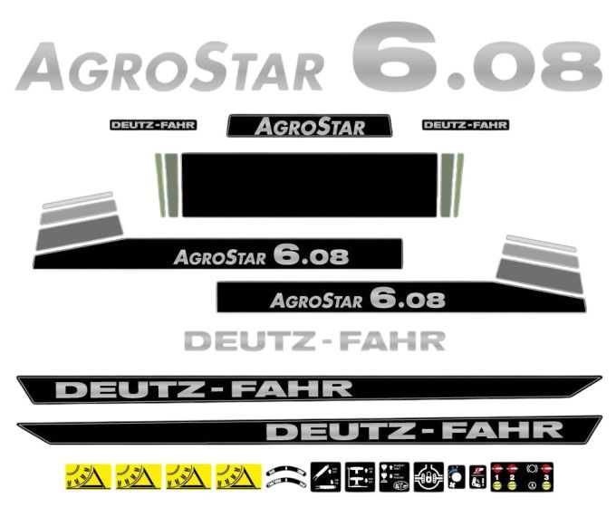 Stickerset Deutz-Fahr AgroStar 6.08