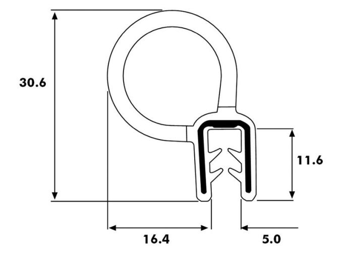 Deurrubber per meter