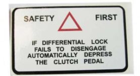 Decal- Safety Differential Lock