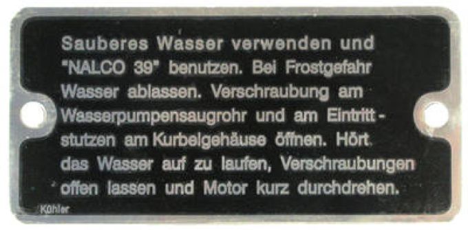 Typeplaatje Hanomag Radiateurplaatje