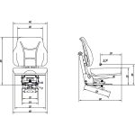 Zitting mechanisch geveerd PVC Zwart