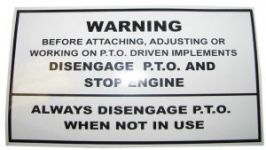 Decal- Main PTO Warning