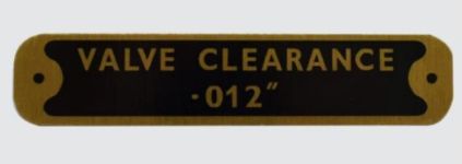 Typeplaatje 20 D - Valve Clearance