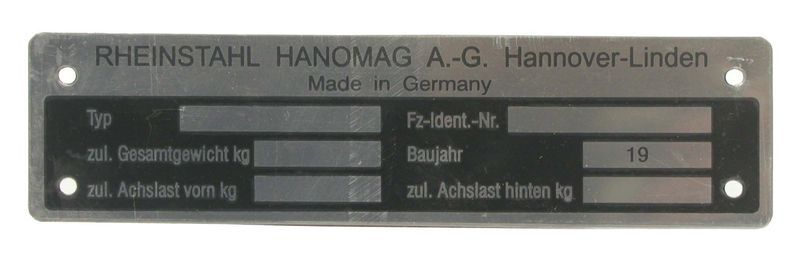 Typeplaatje Hanomag