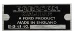Typeplaatje Fordson Major