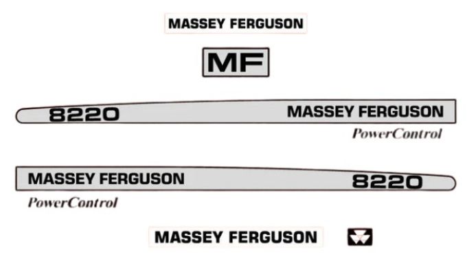 Kit autocollants latéraux Massey Ferguson 8220