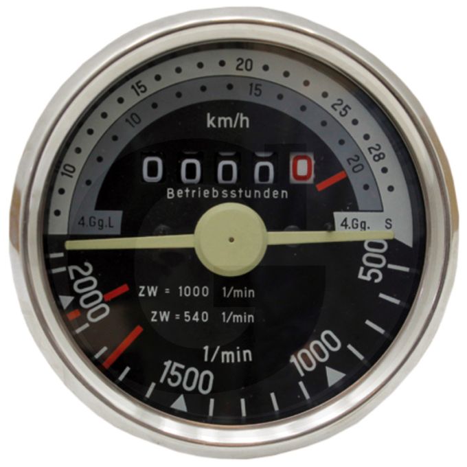 Drehzahlmesser im Uhrzeigersinn 28 km / h