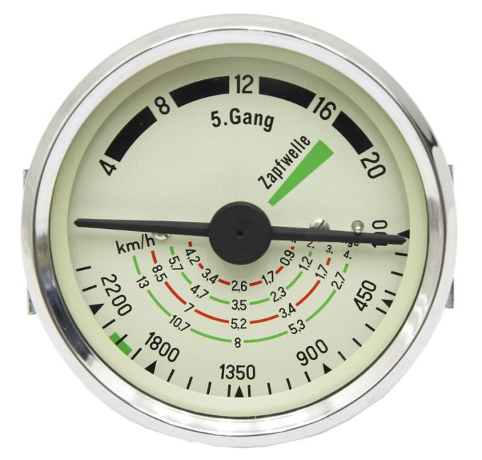 Compteur de tracteur 80 mm inbouwmaat, 20 km/u, 5 versnellingen