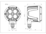 Phares de travail à LED Rond, 4300 Lumens, Faisceau: 60°