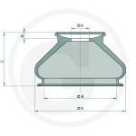 Rotule de direction en caoutchouc 14x29mm