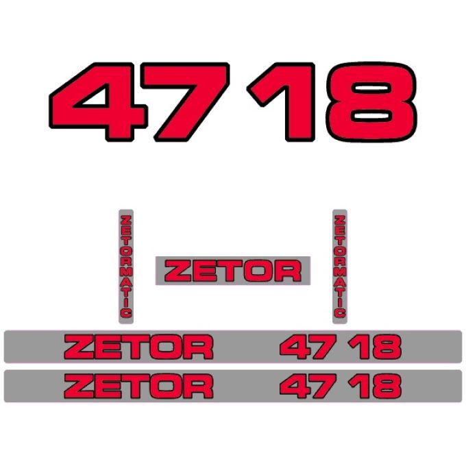 Kit autocollants latéraux Zetor 4718