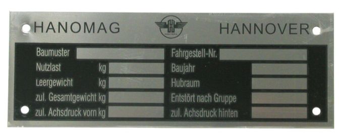 Typeplaatje Hanomag