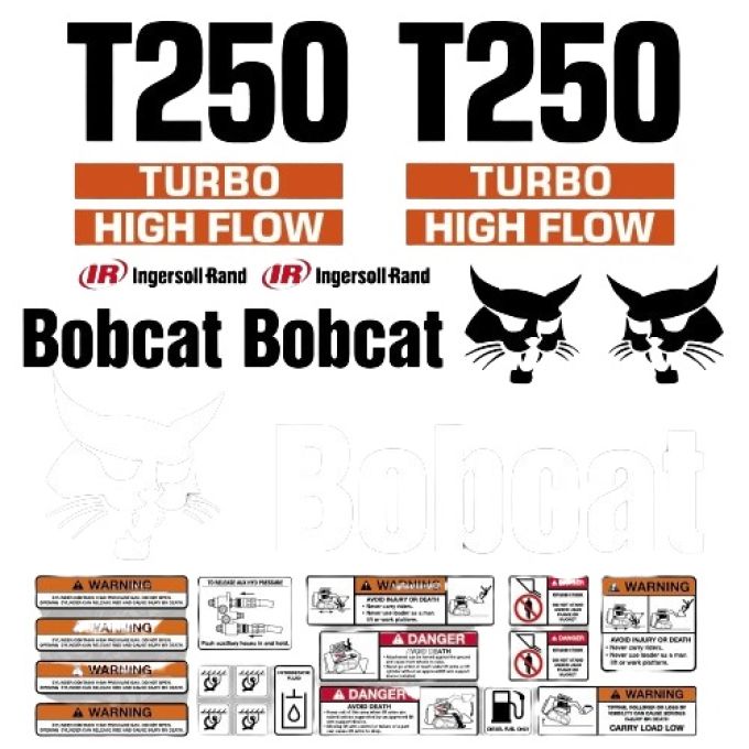 Stickerset Bobcat T250 Turbo High Flow