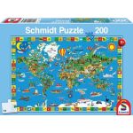 Puzzel Wereldkaart 200 stukjes