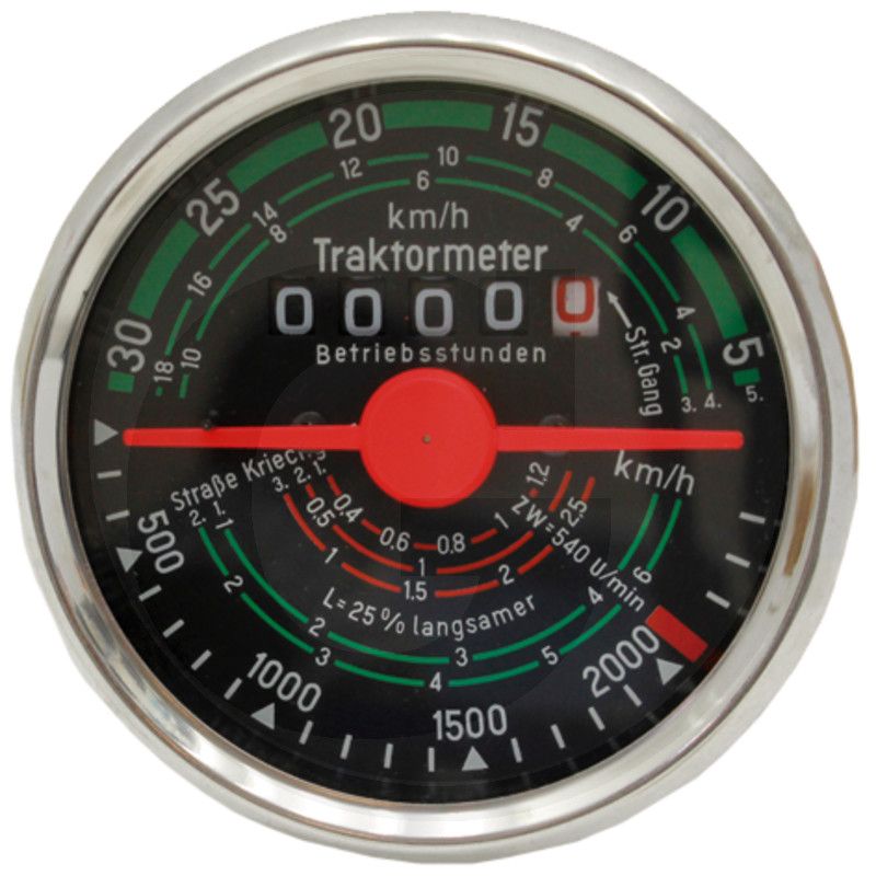 Tractormeter counterclockwise 30 km / h