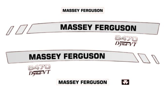 Kit autocollants latéraux Massey Ferguson 8470