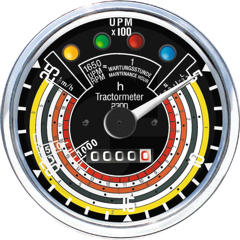 Tractormeter Ø 115 mm, 25 km/u, 2500 t/min, rechtsdraaiend