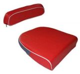 Seat Cushion Set Red with White Trim