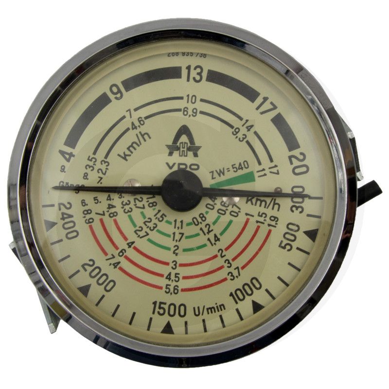 Tractormeter 100 mm inbouwmaat, 20 km/u
