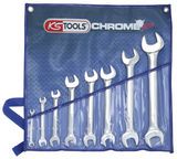 KS Tools CHROMEplus® dubbele steeksleutelset, 6-delig, in roltas