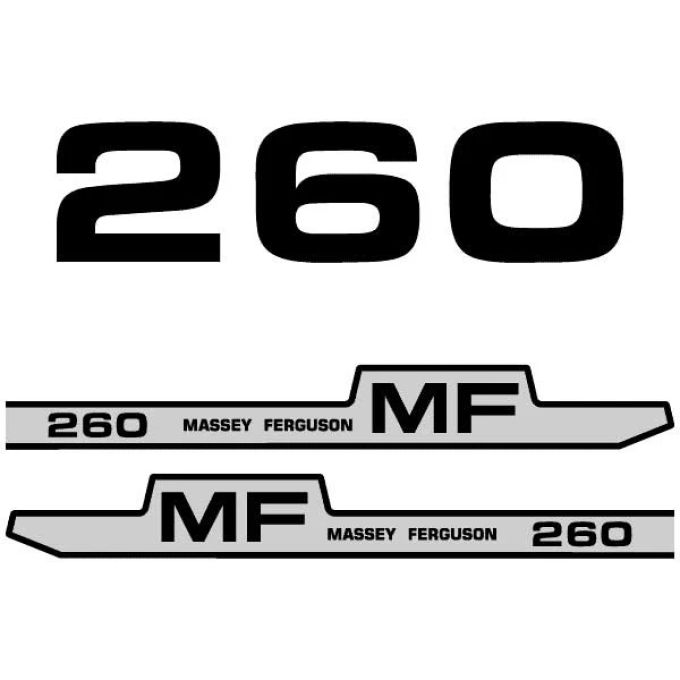 Kit autocollants latéraux Massey Ferguson 260